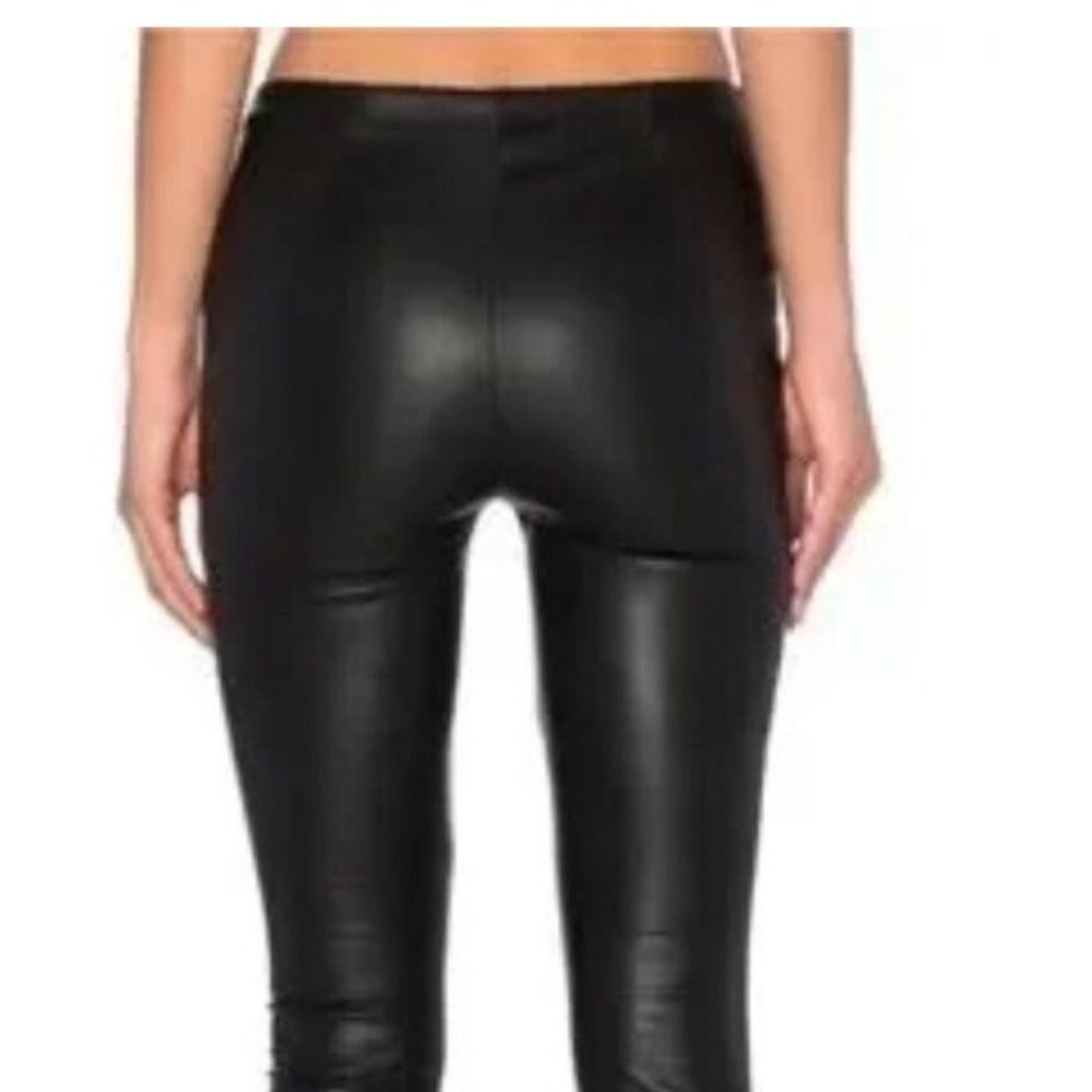 MOTHER Black Faux Leather High Waisted Seamless Looker Pants Size 28 - Picture 3 of 11